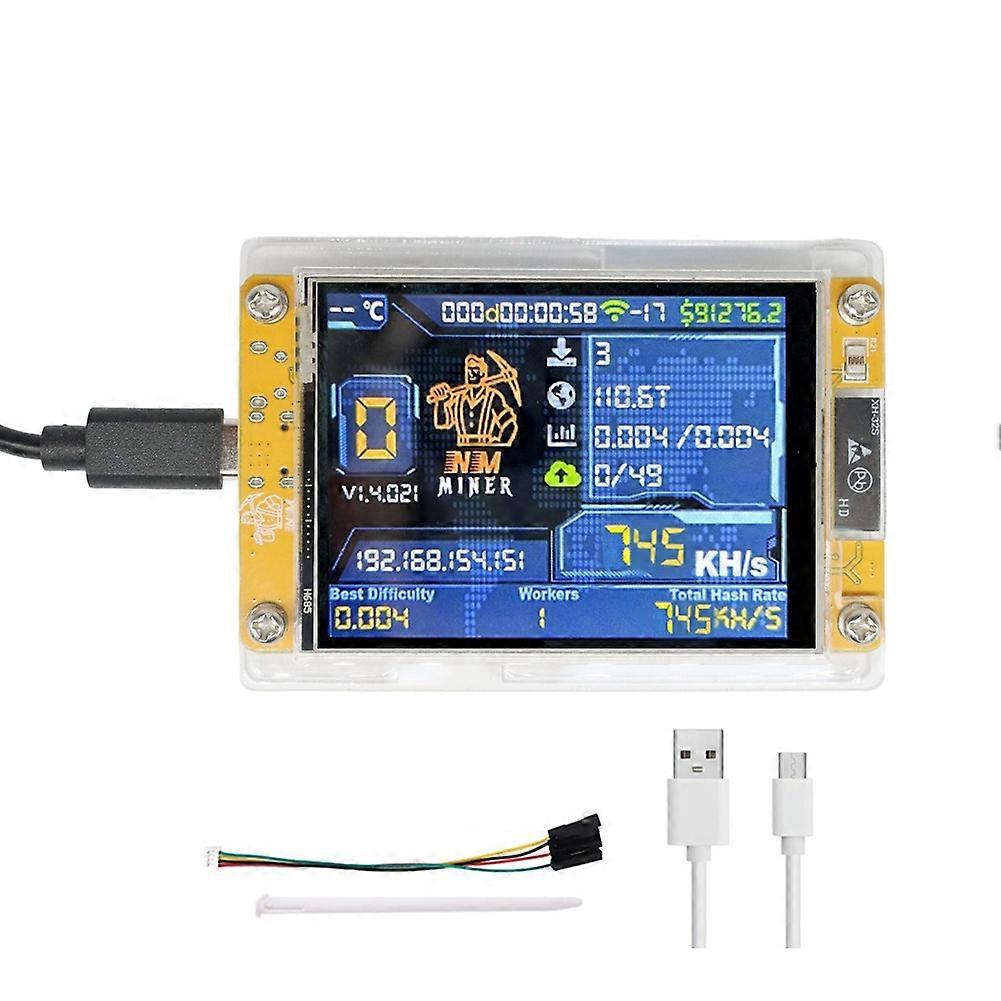 745KH/S NMMiner NerdMiner 2.8 Inch Smart Display Upgraded 745KH/S Hashrate Bitcoin Crypto Solo Miner NerdMiner