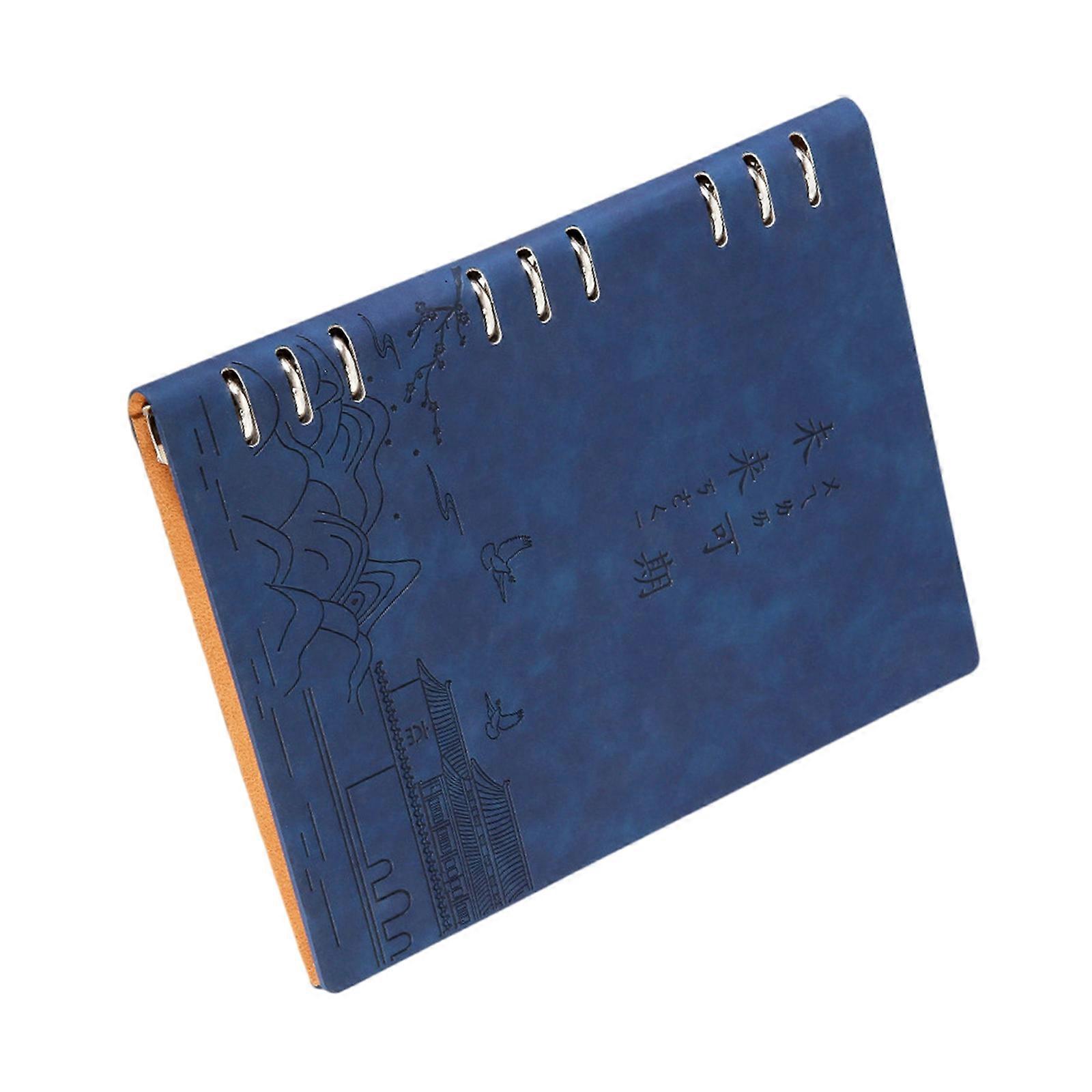 B5 Notepads Loose Leaf Notebook Stationery Notebooks Journal Notebook Refillable Business Notepads for School Office Use  sapphire blue