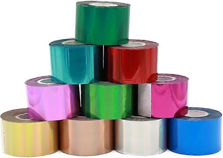 Συσκευασία 10 ρολά ολογραφικού φύλλου θερμής πρέσας για δόλωμα ψαρέματος 4CM*120m μεμβράνη θερμικής σφράγισης για DIY ψάρεμα Υλικό δέρματος Laser Foil C# 10