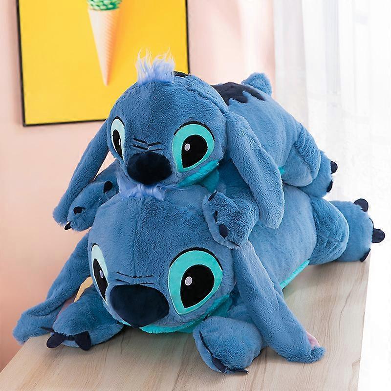 60 cm45 60cm Stitch Doll Disney Plush Toys Lilostitch Plush Stuffed Animal Soft Pillow Prone Posture Dark Light Blue Cute Toy Gifts (YJD)