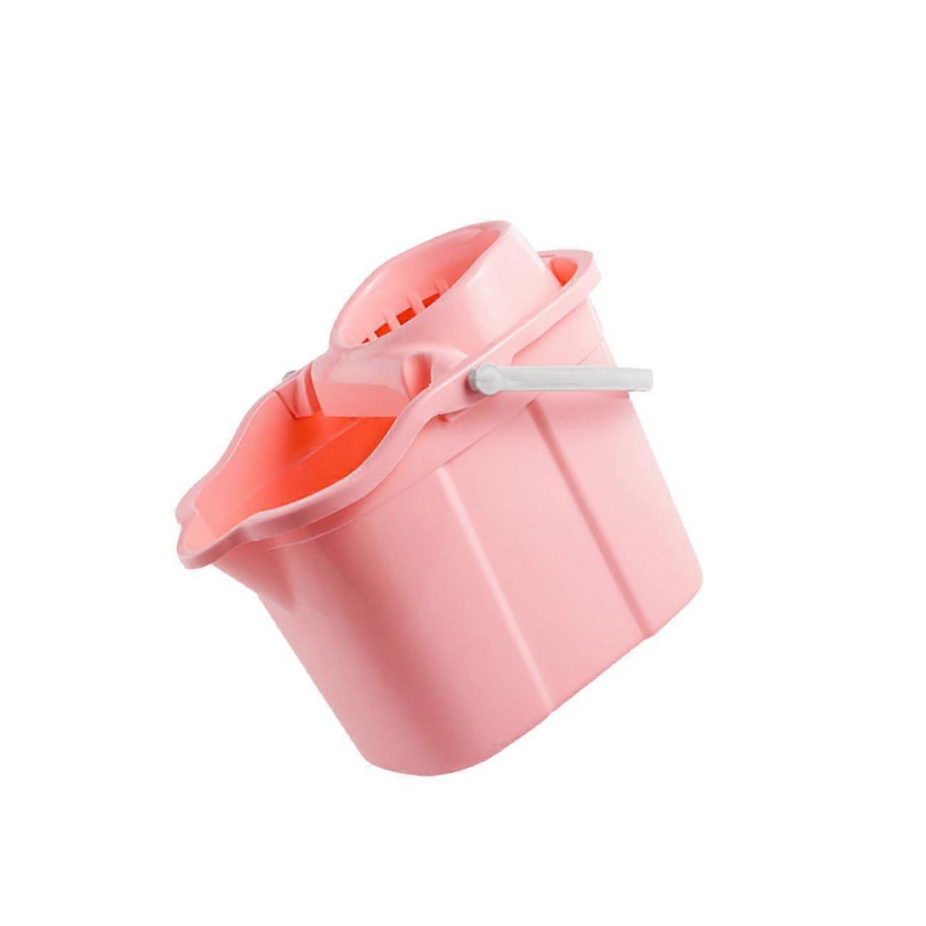 Rolling Mop Bucket with Ergonomic Handle Durable Plastic for Home Office and Hotel Cleaning