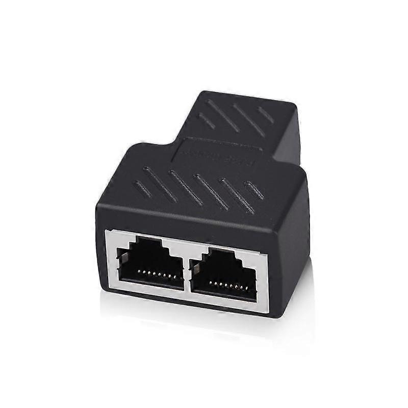 RJ45 Splitter Adapter 1 to 2 Dual Port Ethernet Socket Connector For Sharing Network Line One at a Time No Router Required