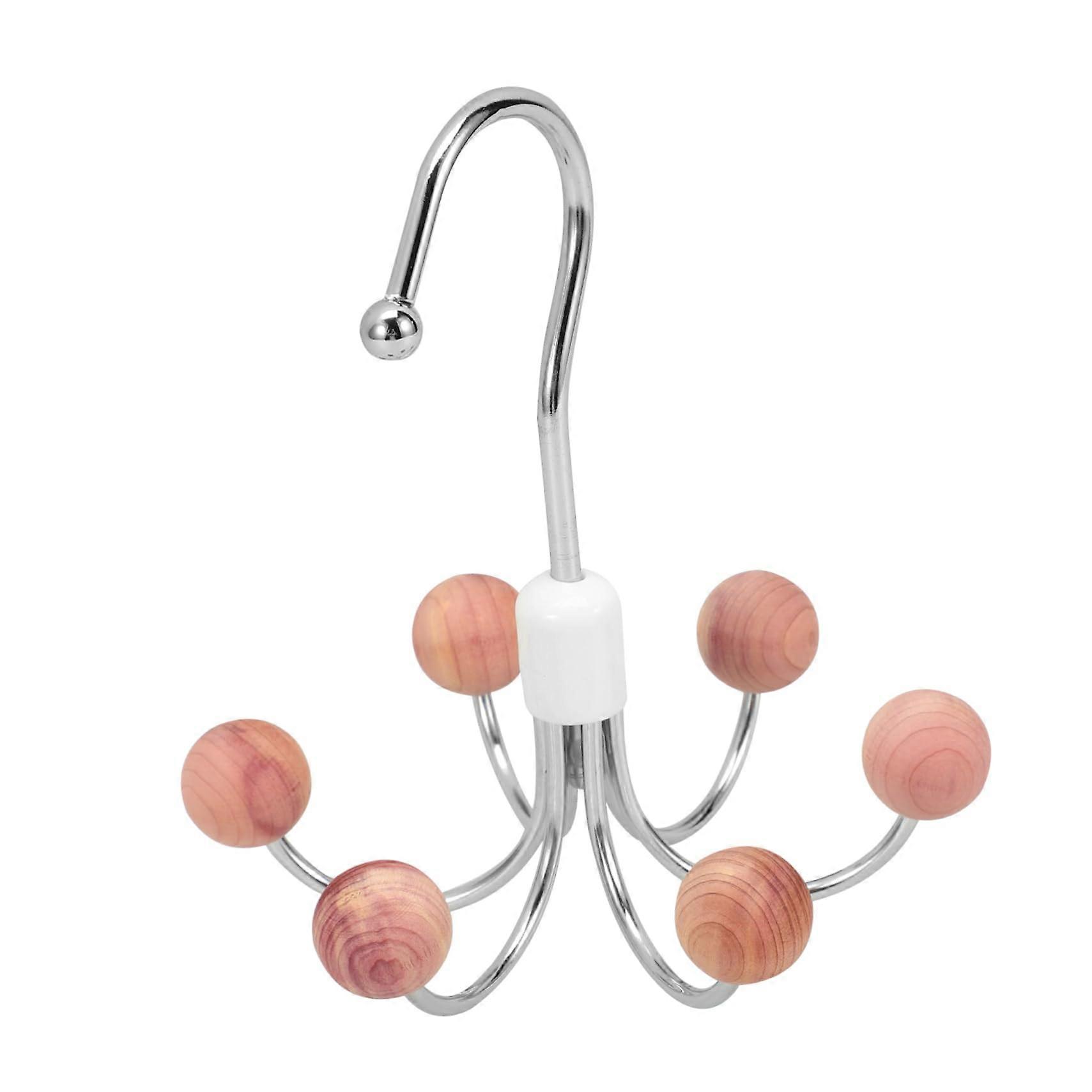 Closet Belt and Tie Organizer with Rotatable Cedar Hook for Scarves Purses SpaceSaving Storage