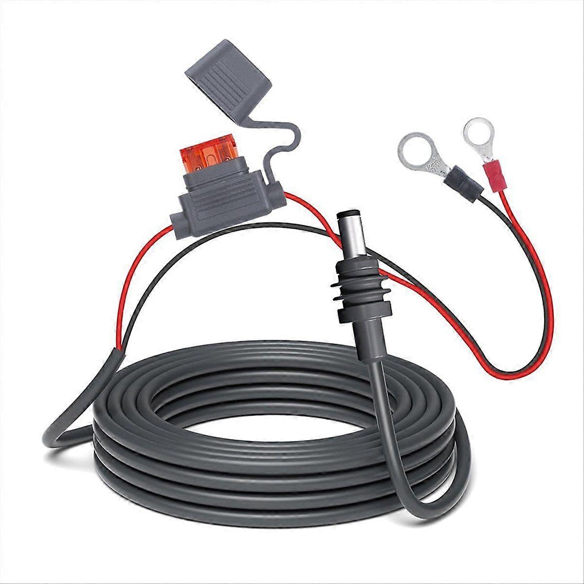 Napájecí kabel pro přímé připojení k baterii, 3 metry/10 stop, 18AWG DC napájecí kabel s držákem pojistky pro Mini, 12V-48V I