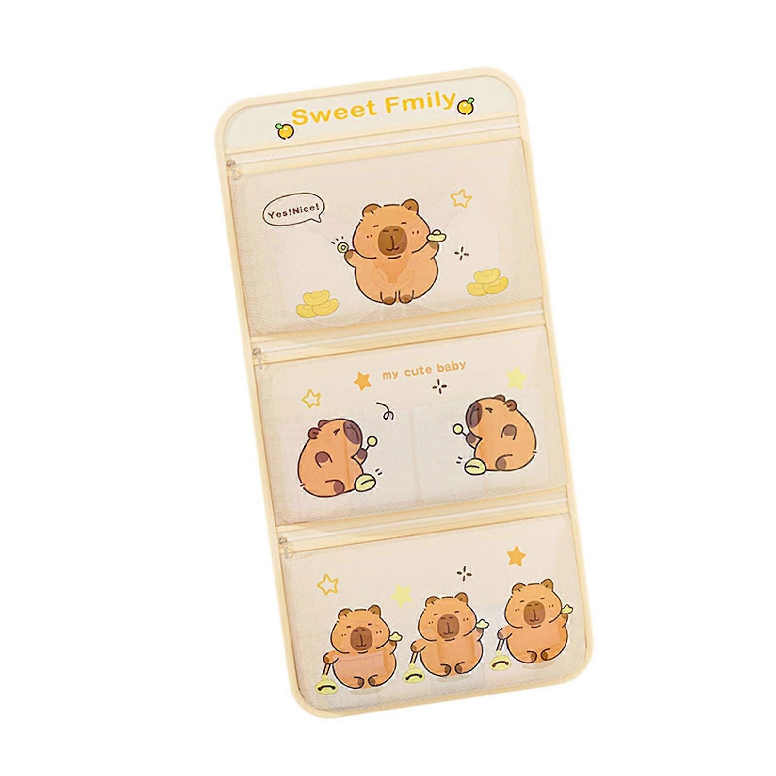 Cotton Fabric Hanging Bag Cartoon Pattern Organizer For Toys And Cosmetics, SpaceSaving, MultiSize Options, Cartoon