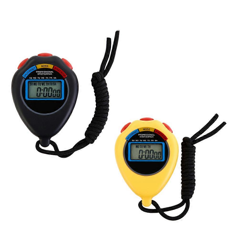 Stopwatch Electronic Timer for Timekeeping 2Pcs Multi-Function Sports Stopwatch