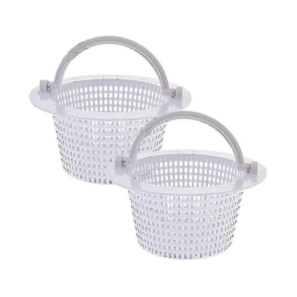 Handle skimmer basket compatible with above ground pool - 2-pack replacement thru-wall