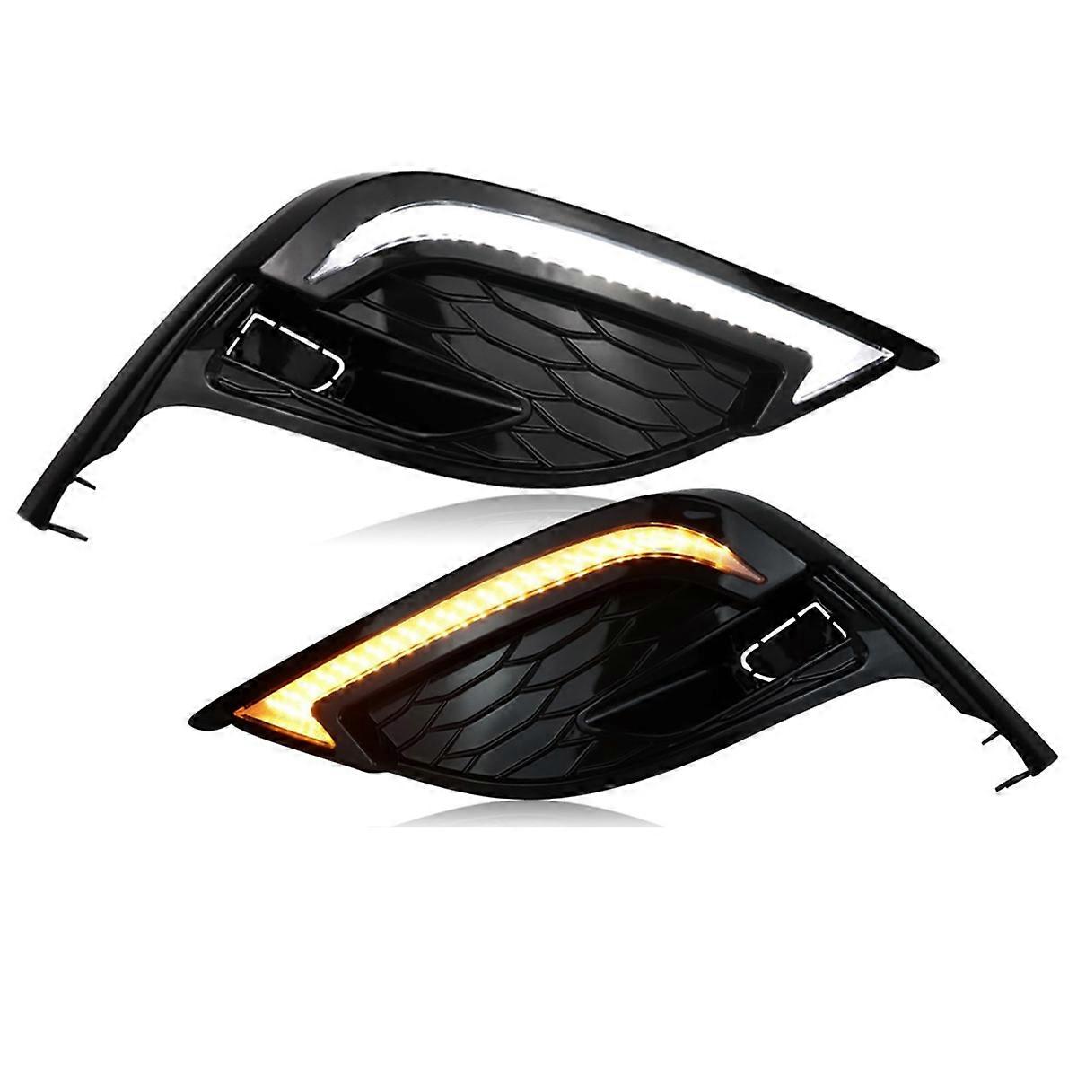 White/Amber LED DRL Front Fog Daytime Running Light for 