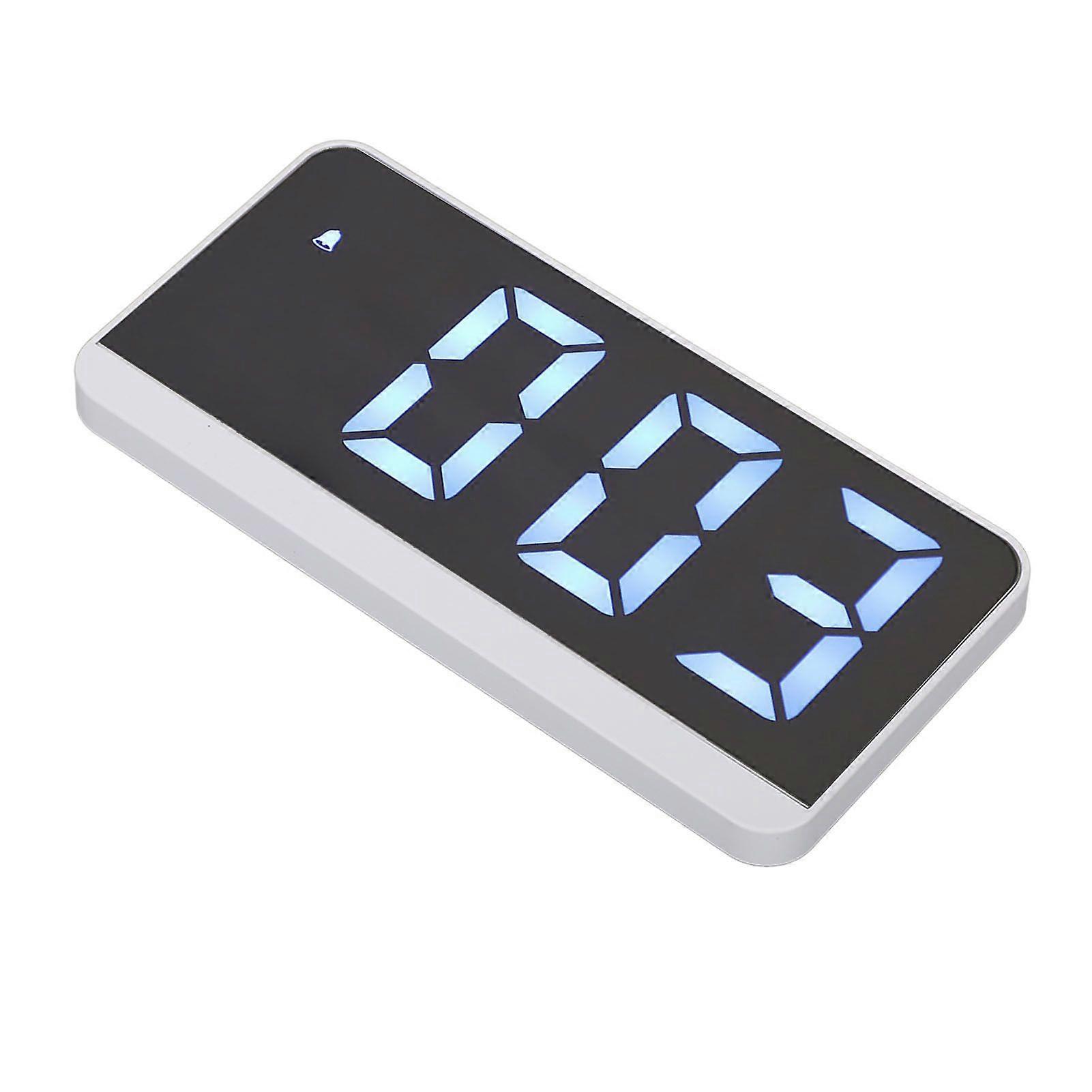 Digital alarm clock with voice control, brightness adjustment, LED mirror, modern electronic desk clock