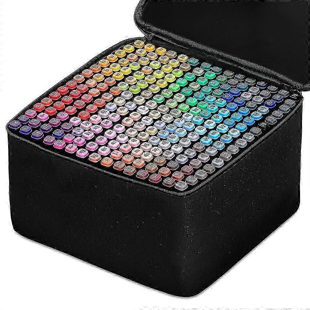 طقم قلم لباد كحولي - 30/40/60/80 قلم تحديد اللون - فرشاة مزدوجة - مانغا رسم فني اللوازم المدرسية