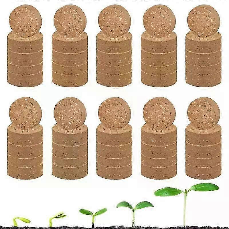 50pcs Planting Coconut Shell Soil Grow Seed Starter Seedling Grow Plug Hydroponic Starter Blocks Soilless Water Cultivation Tool