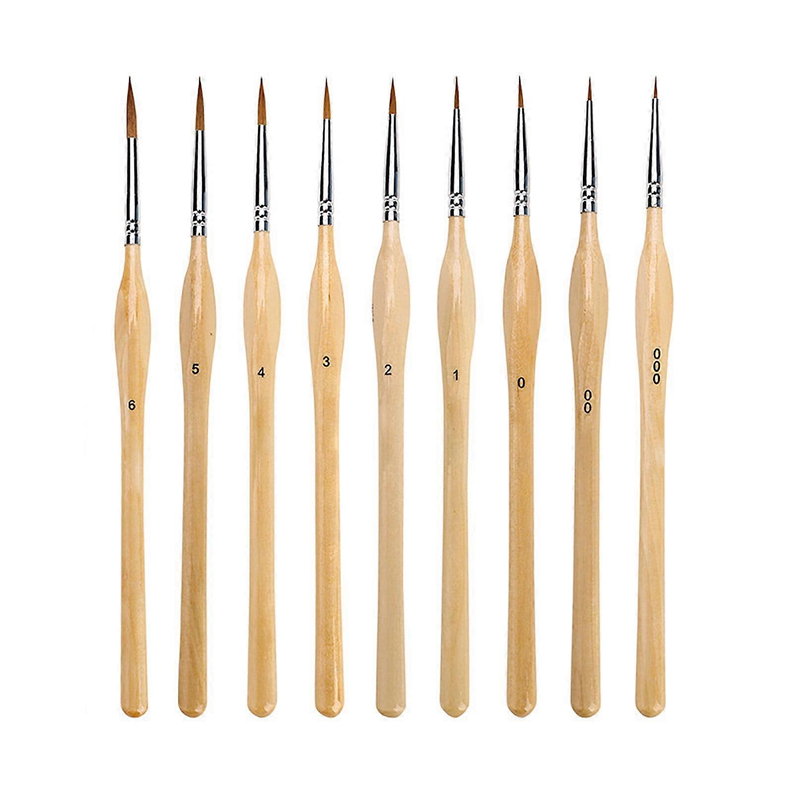 9 Pcs Mini Detail Paint Brush Set, Fine Three-Sided Line Marker for Watercolor & Gouache, Compatible with School Projects, Gifts for Students