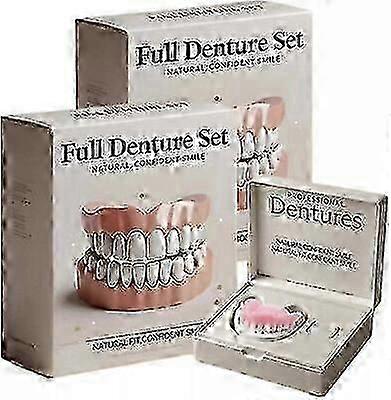 Advanced Customized Full Denture Set Silicone Reline Denture Set Silicone Natural  Professional False Teeth Securing Upper Lower Soft Dentures Kit