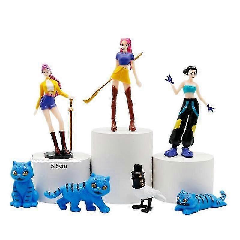 12Pcs/Set Kpop Devil Hunter Figure Set Rumi Mira Zoey Tiger Bird Ornament