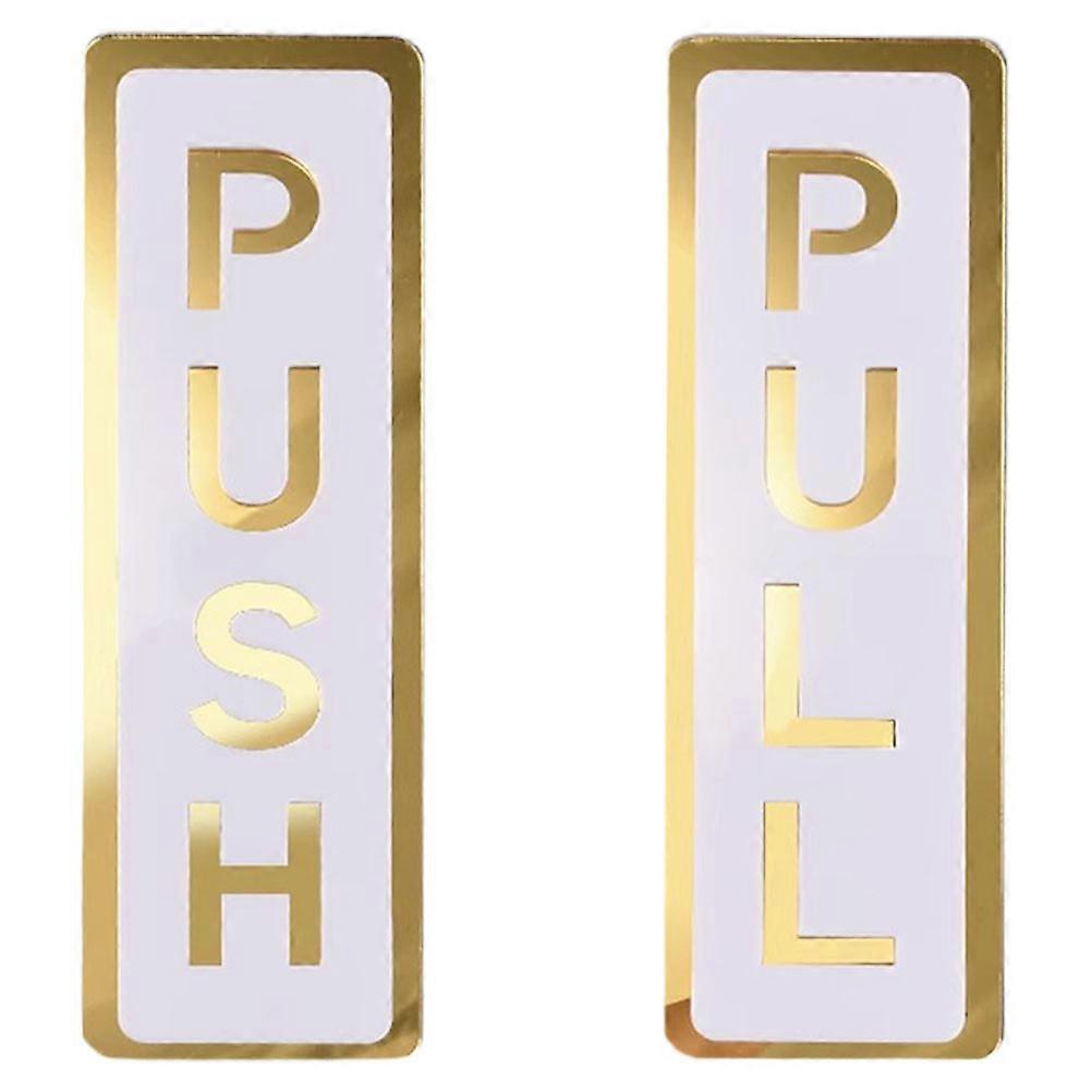 Double Layer Acrylic Push Pull Sign for Door with Mirror Finish and 8Pcs