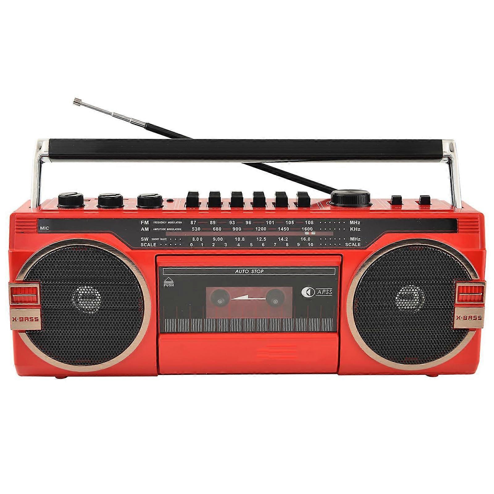 Retro CD Player Portable Cassette Player With AM/FM Radio, Bluetooth, Volume Adjustment Knobs Compact Design Travel