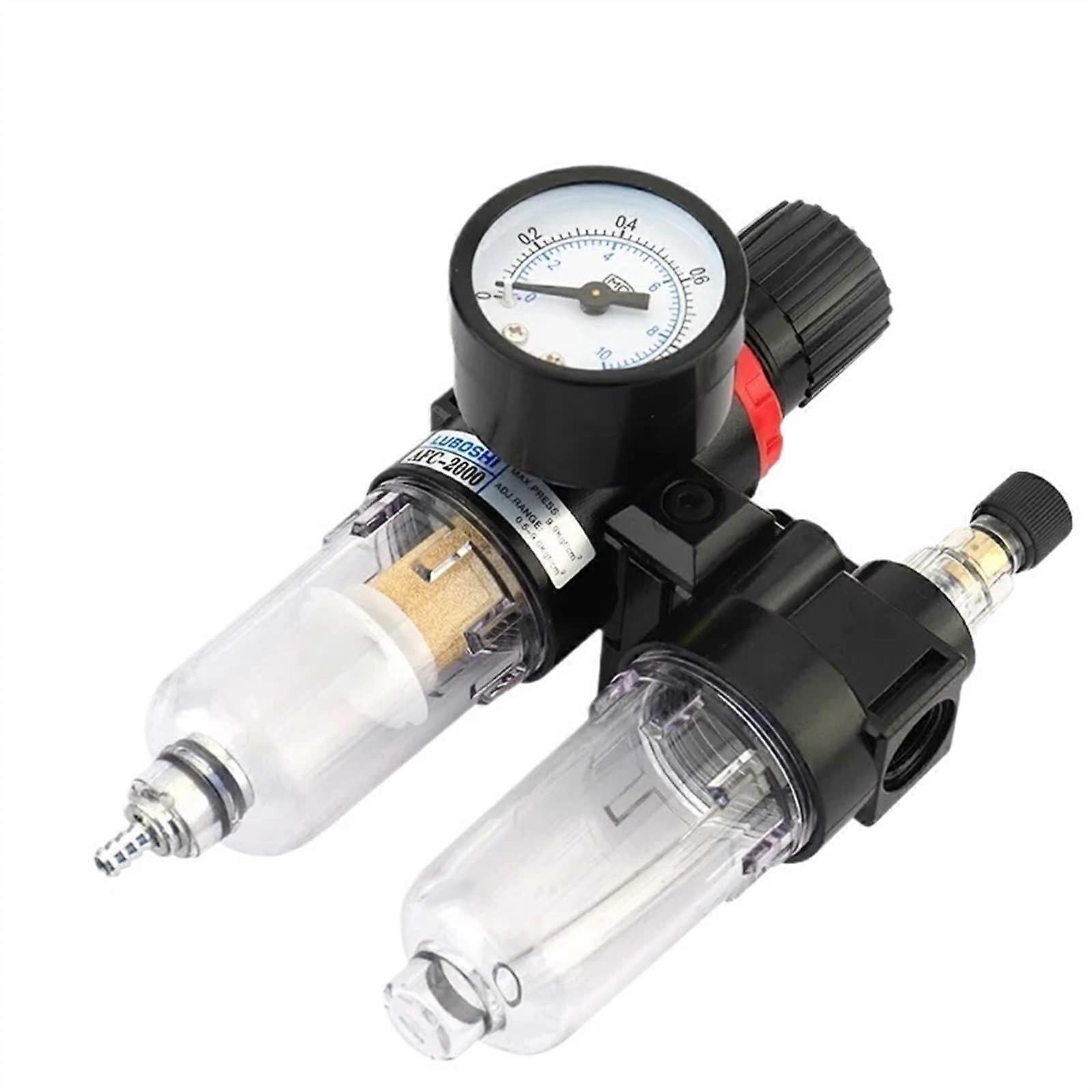 AFC2000 Air Compressor Filter Regulator with G1/4 Oil Water Separator and PC802 Fittings