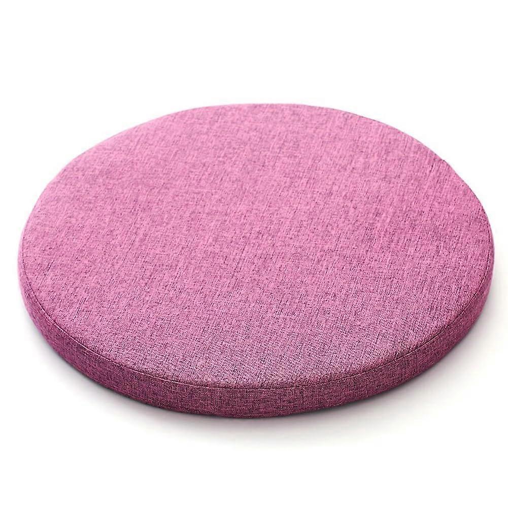 20 Inch Round Chair Cushion with Ergonomic Foam, Non Slip Base and Washable Linen Cover Pink