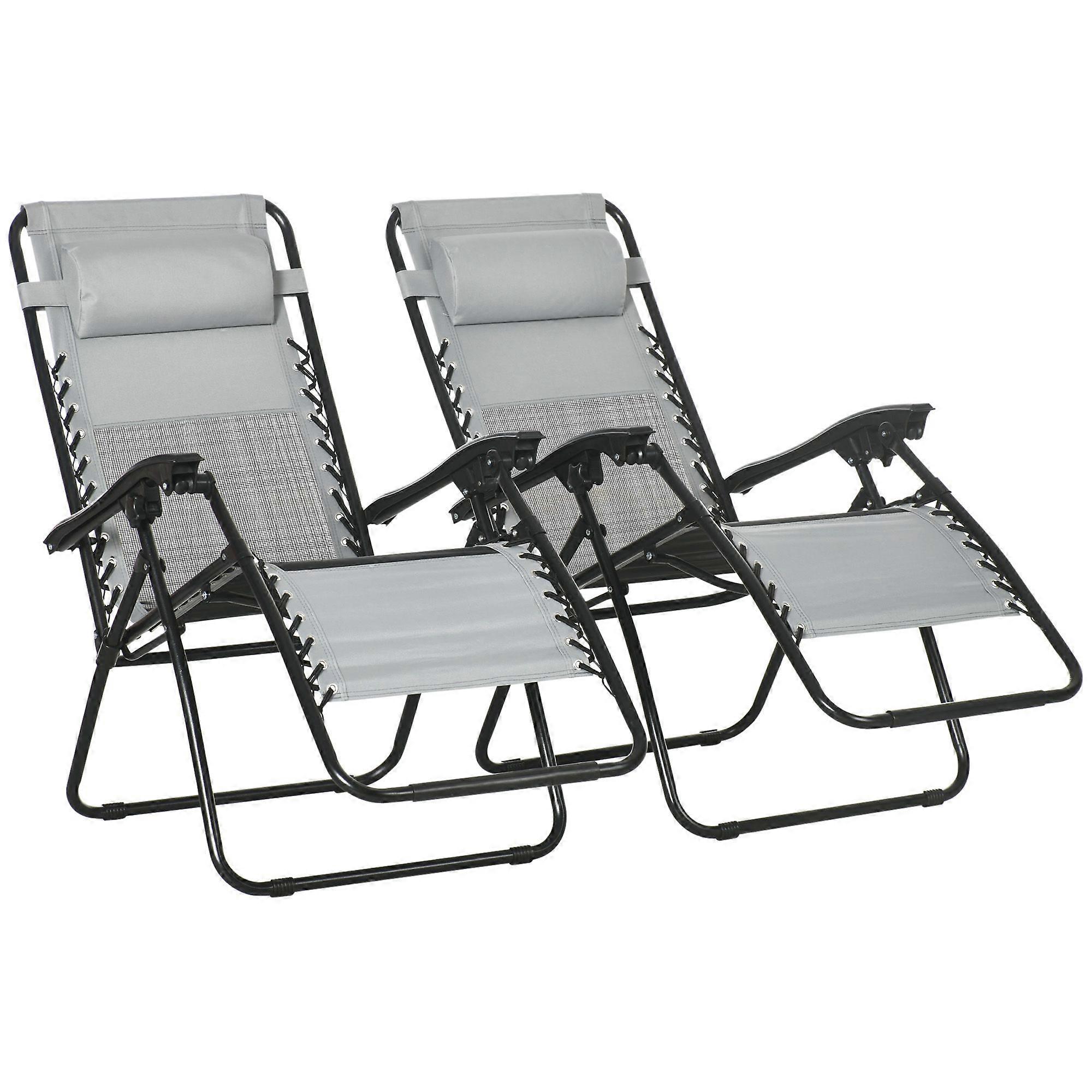 Garden Recliner Chairs 2 Foldable Zero Gravity