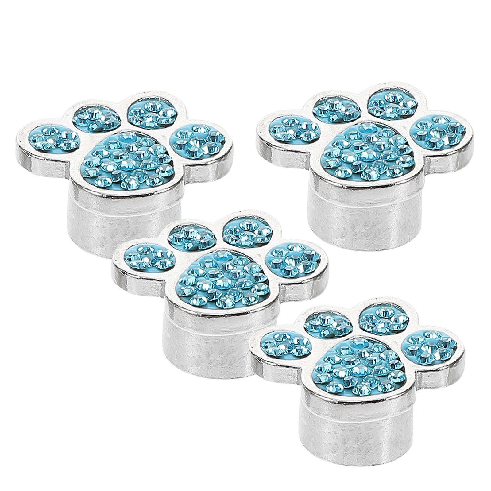 Sky- Diamond Bear Claw Tire Valve Caps for Automobile 4Pcs Set