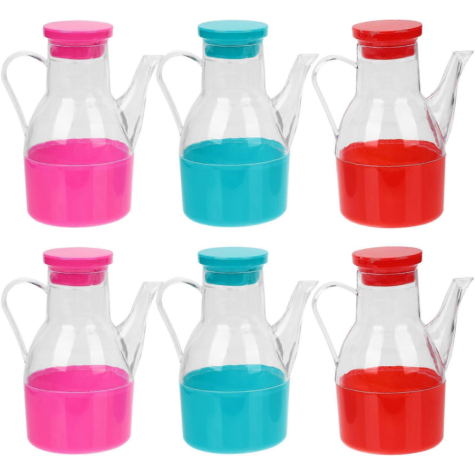 Oil Dispenser Bottle Multifunctional Condiment Container for Storage 6Pcs