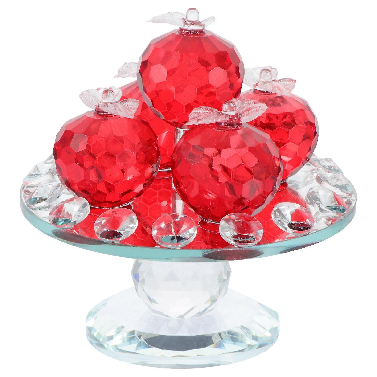 Crystal Creative Fruit Tray for Decor Red Housewarming Gift