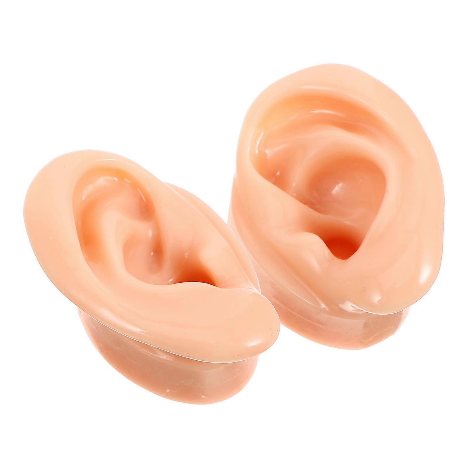 Ear Studs Display Props for Display Use 2Pcs Silicone Ear Models Assorted Color