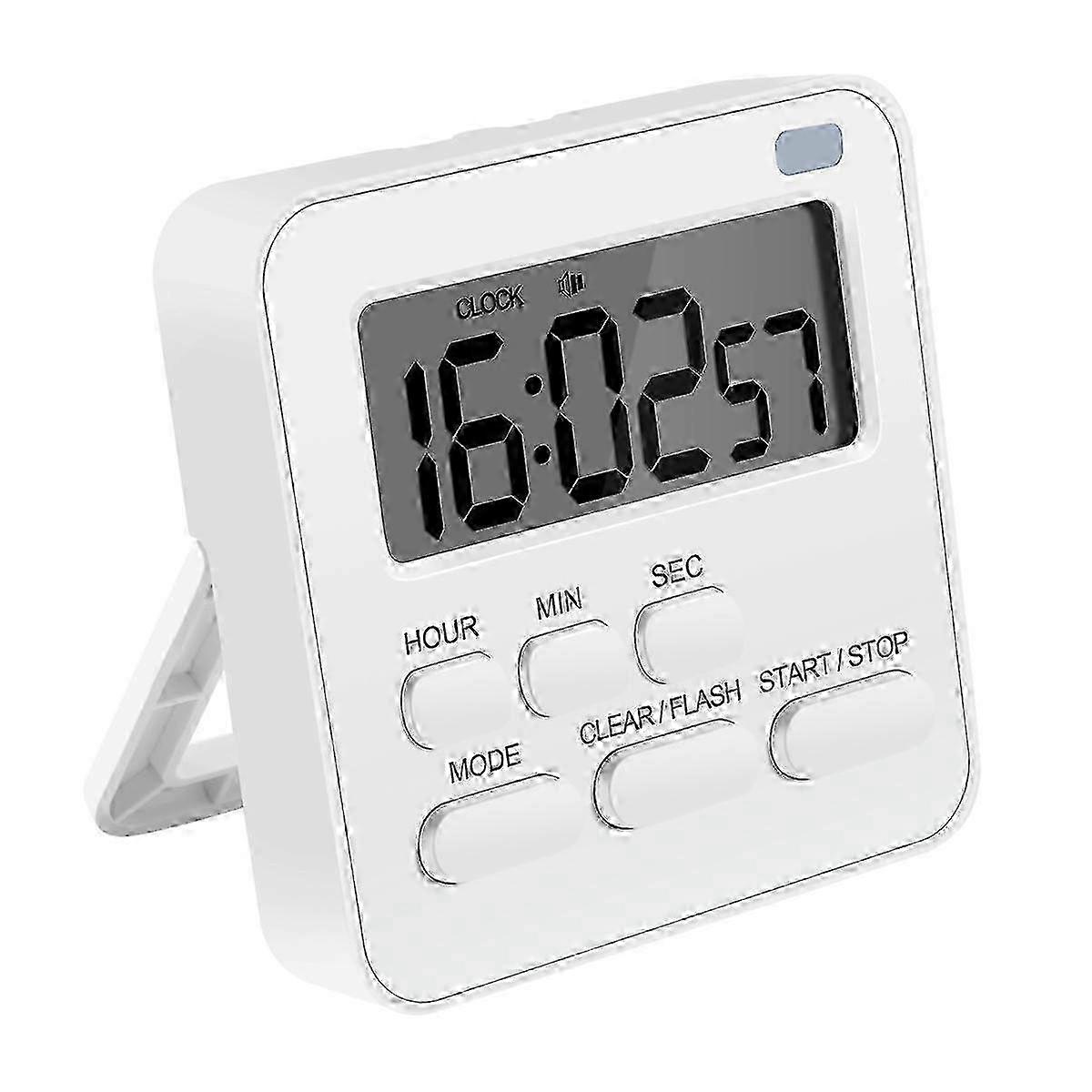 Kitchen Timer,Egg Timer with Clock,Digital Timer Stopwatch with LCD Loud Alarm for Cooking,Baking, S Edition 0704