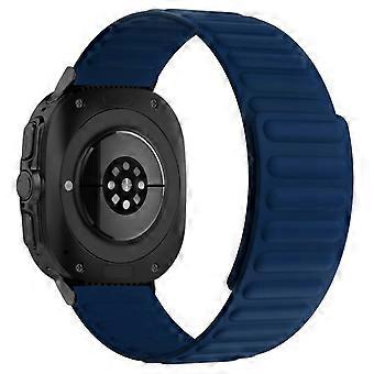 Voor Samsung Galaxy Watch Ultra 47 mm magnetische siliconen horlogeband vervangen