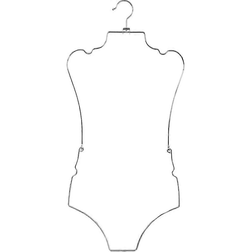 Metal Swimsuit Display Hanger with SpaceSaving Body Shape Design, Secure Bikini Holder Silver