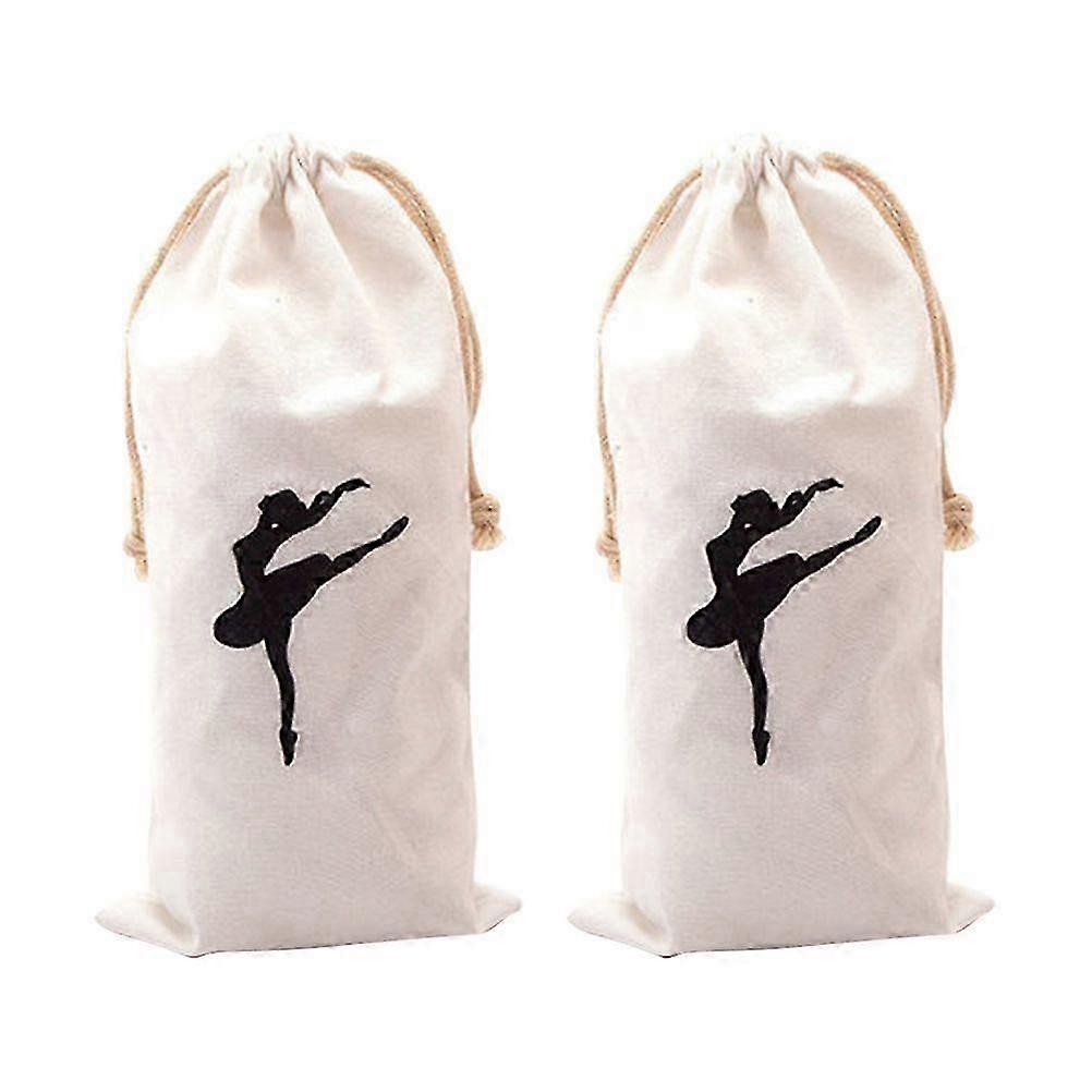 2pcs Ballet Pointe Shoe Drawstring Storage Bags for Ballet Shoes
