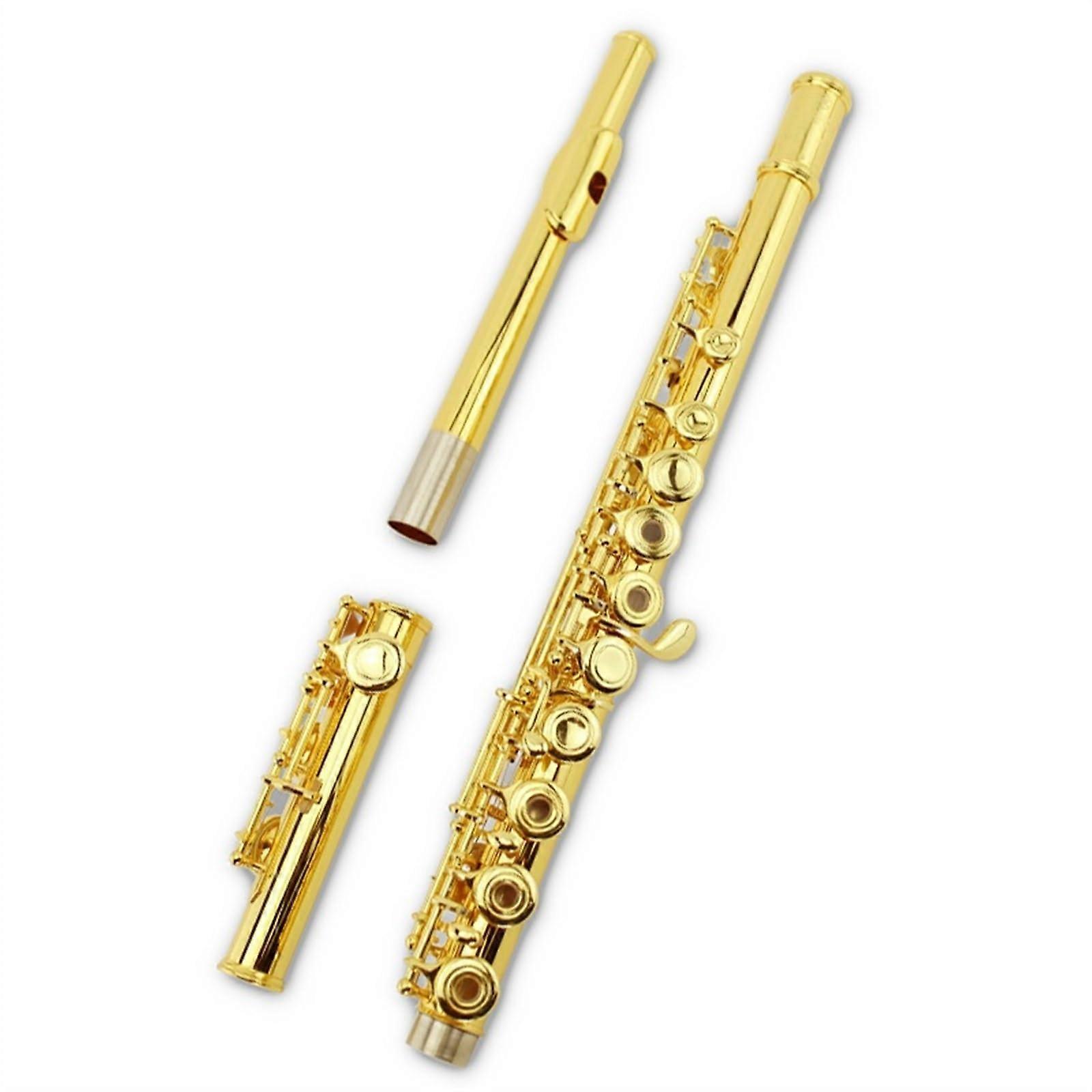 16Key Open Hole C Flute GoldPlated White Copper with E Key Split for Clear Bright Tone
