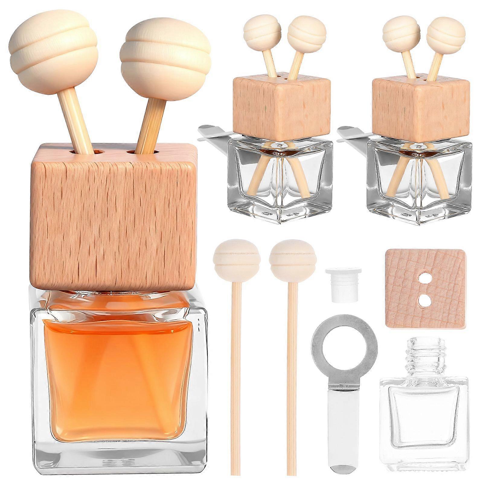 4pcs Car Perfume Glass Diffuser Bottles Essential Oils Diffuser Organizers