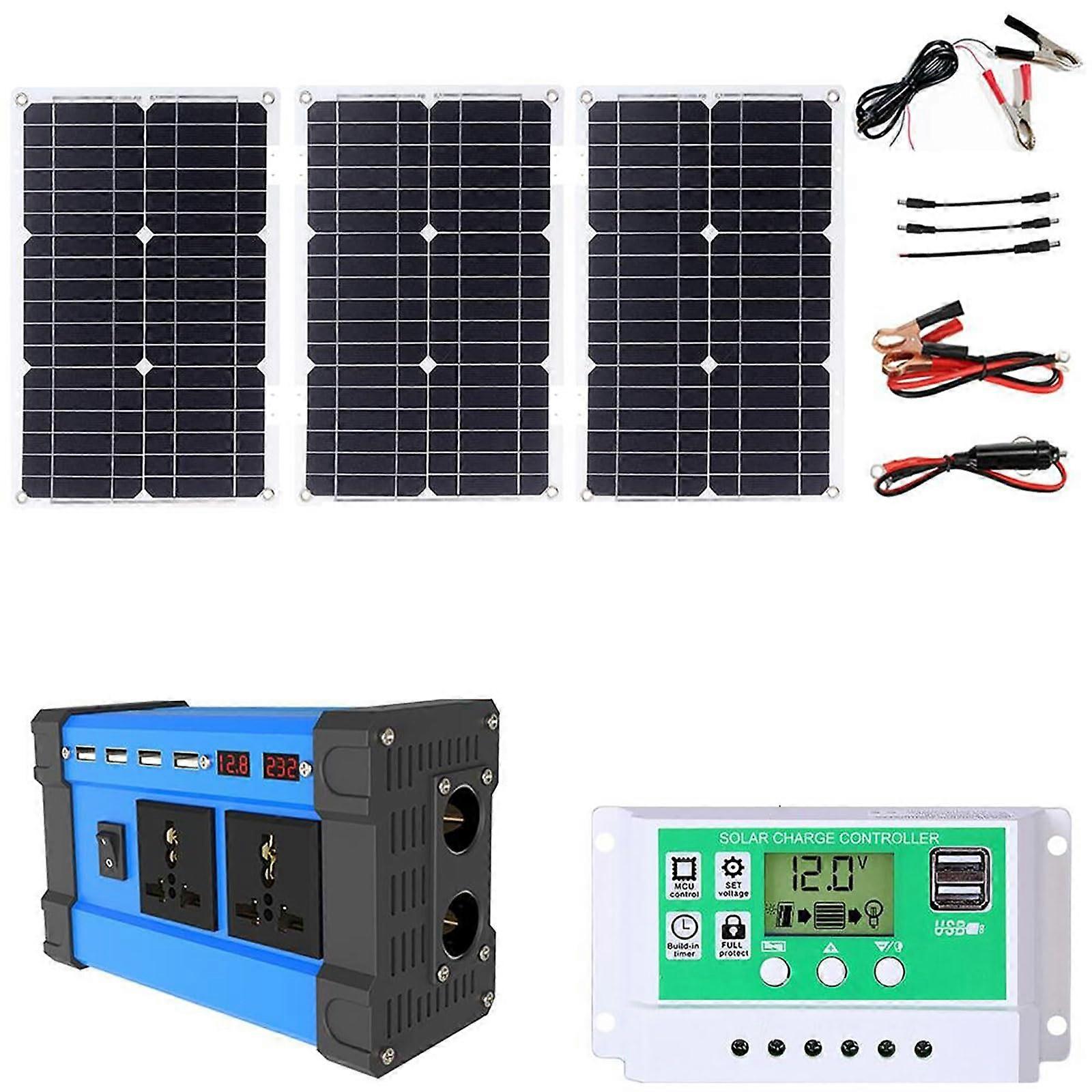 Solar Generator Kit 6000W with Foldable Waterproof Panel for RV Boat OffGrid MultiDevice Charging