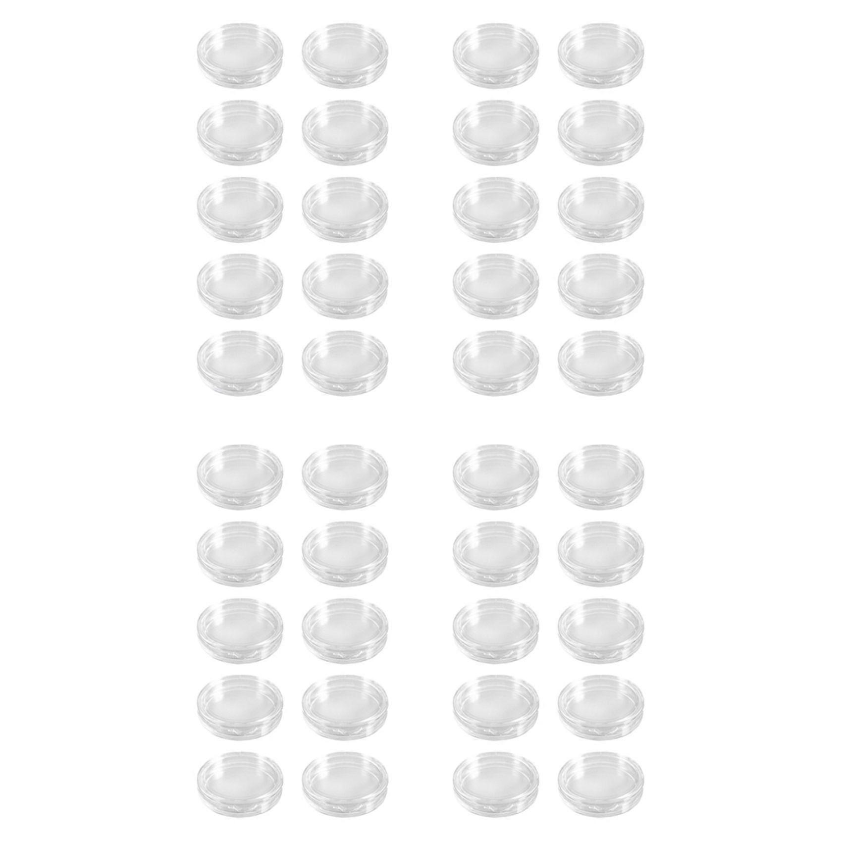 40 Pcs Small Round Transparent Plastic Coin Capsules Box 20mm