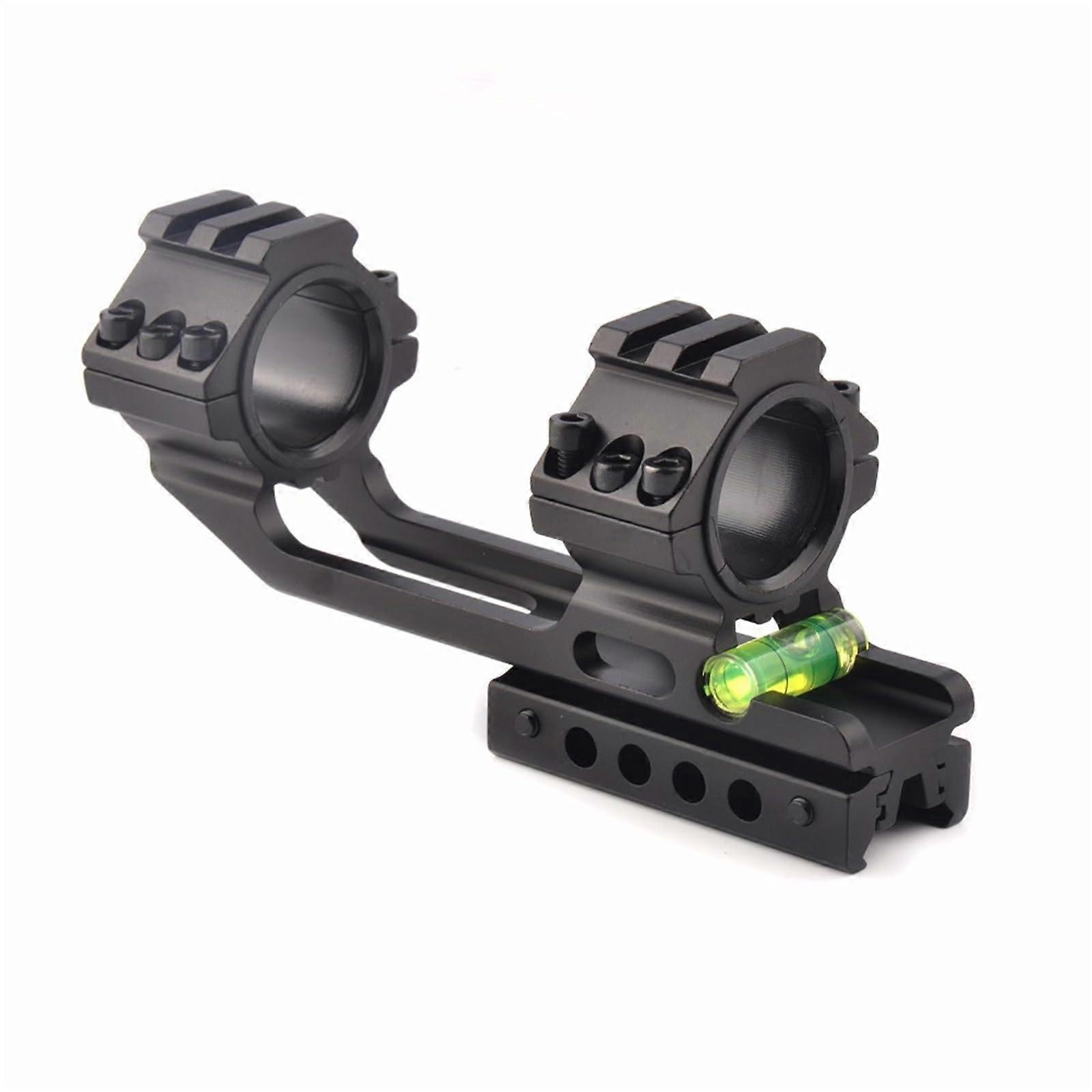 25.4/30mm Dual Ring Picatinny Scope Mount with Bubble Level, Offset Cantilever Tactical Rail