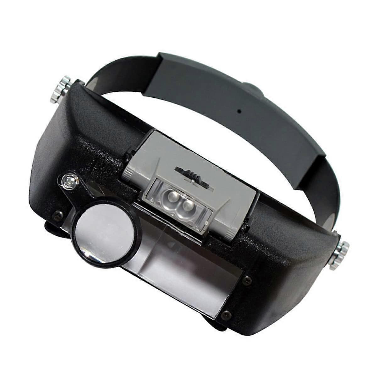 Head Mounted Magnifier with Adjustable Lens and Bright LED Light for Precision  and Hobby