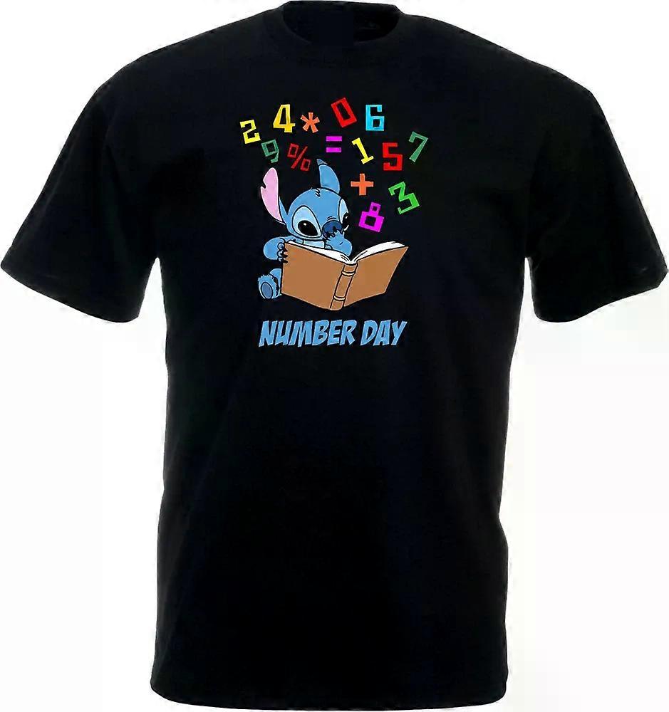 Disney Stitch Number Day T-Shirt, Colourful Number Shirt, Unisex Adults Tee A626