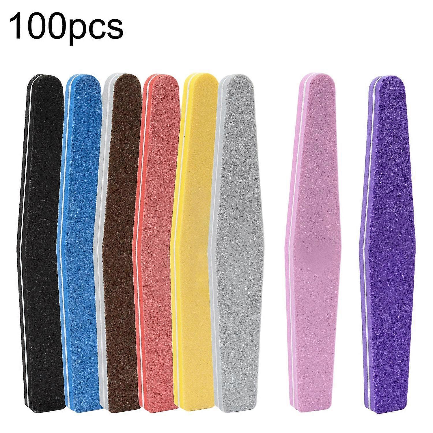 100pcs/Pack Diamond Shaped Nail Art Sanding Sponge File Manicure Tool