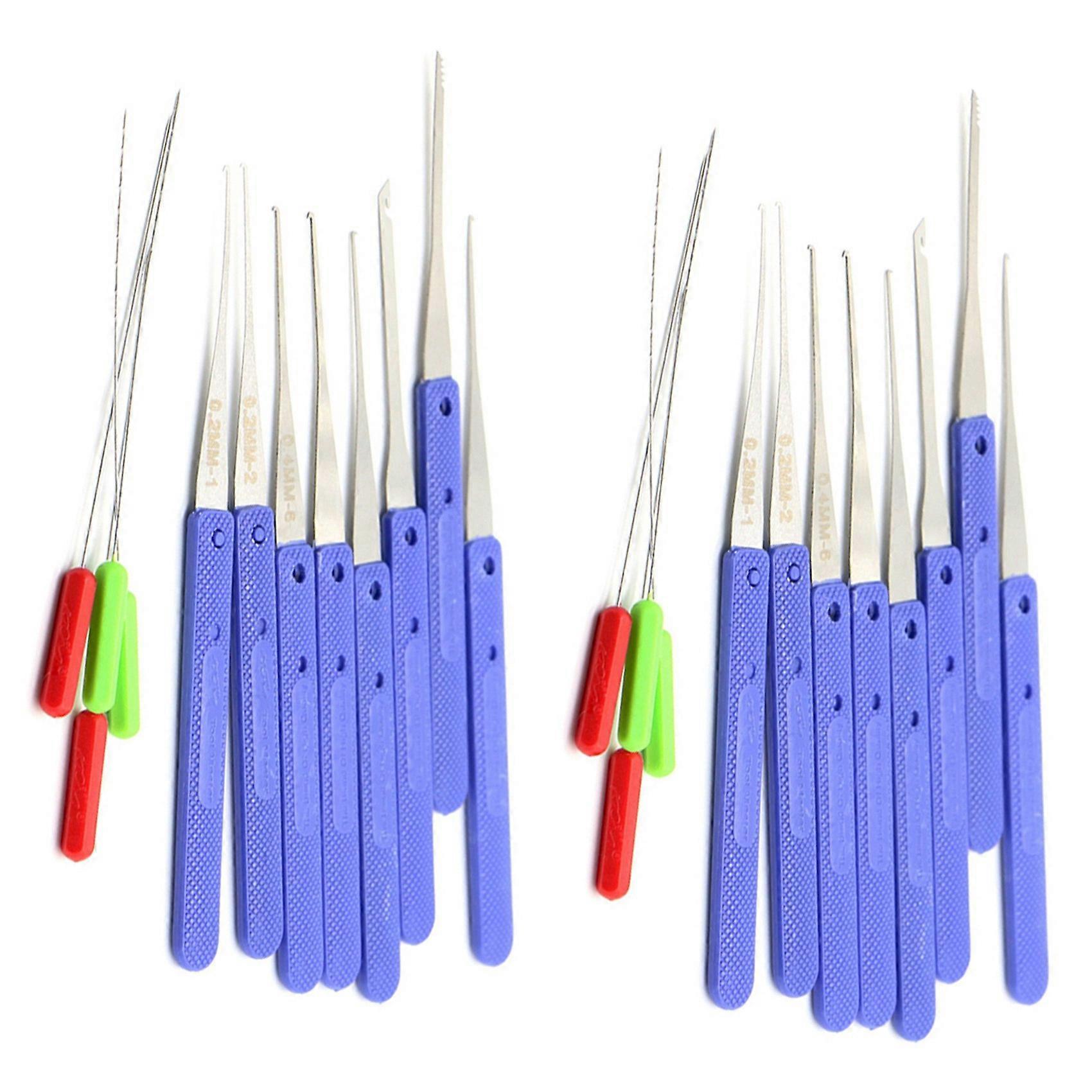24Pcs Blue Lock Pick Broken Key Remove Auto Locksmith Tool Key Extractor Hardware Stainless Steel Handle Diy Hand Tools
