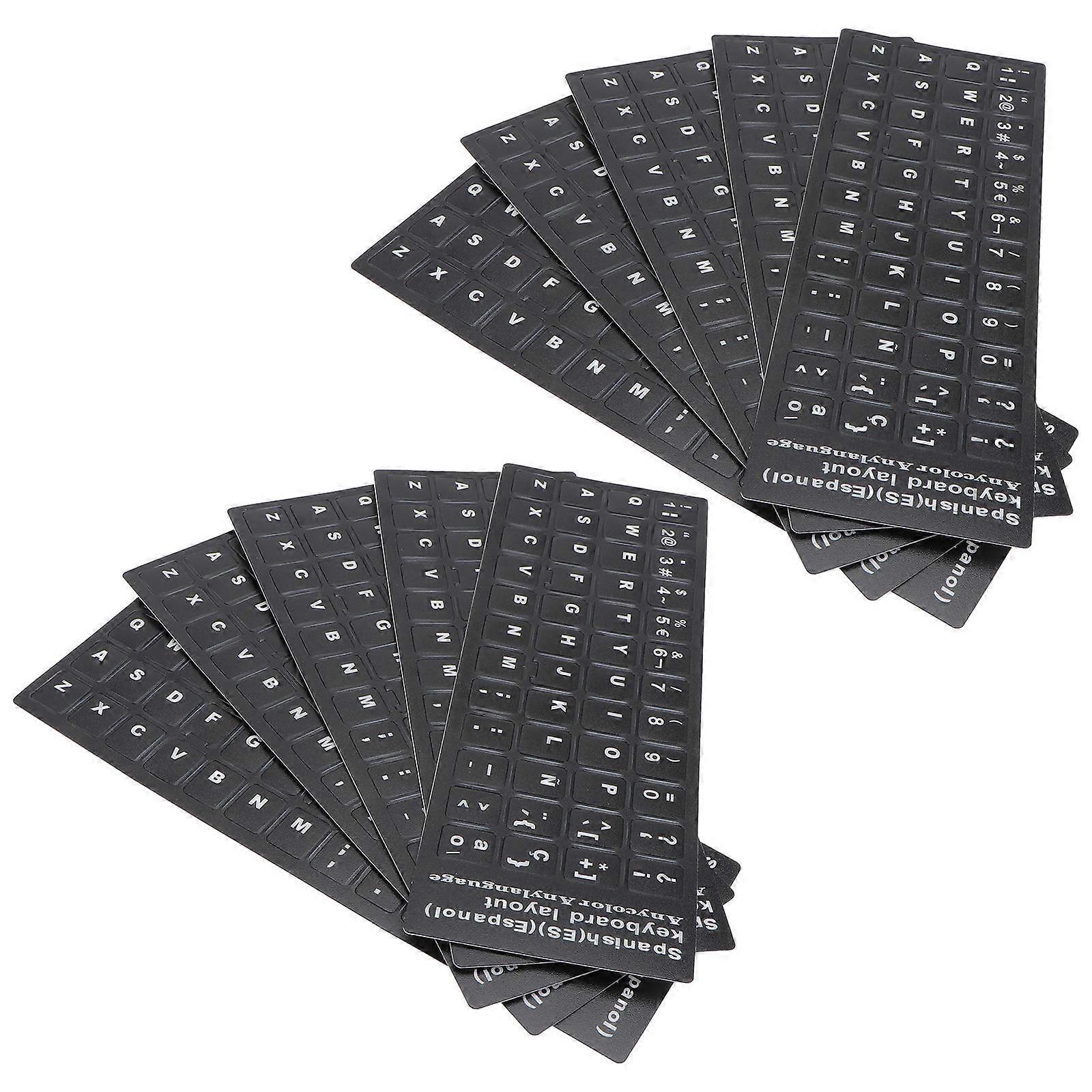 Keyboard Stickers Foreign Language Keyboard Skin for Protection 10Pcs