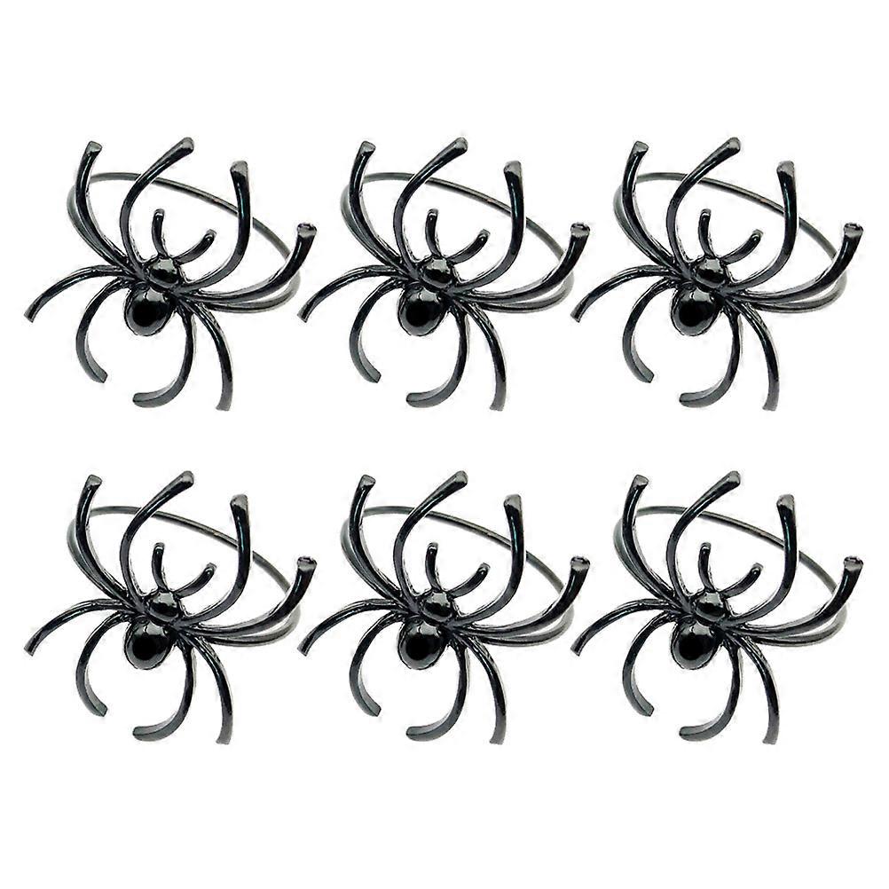 Spider Napkin Ring for Restaurant Halloween Decor 6Pcs Set
