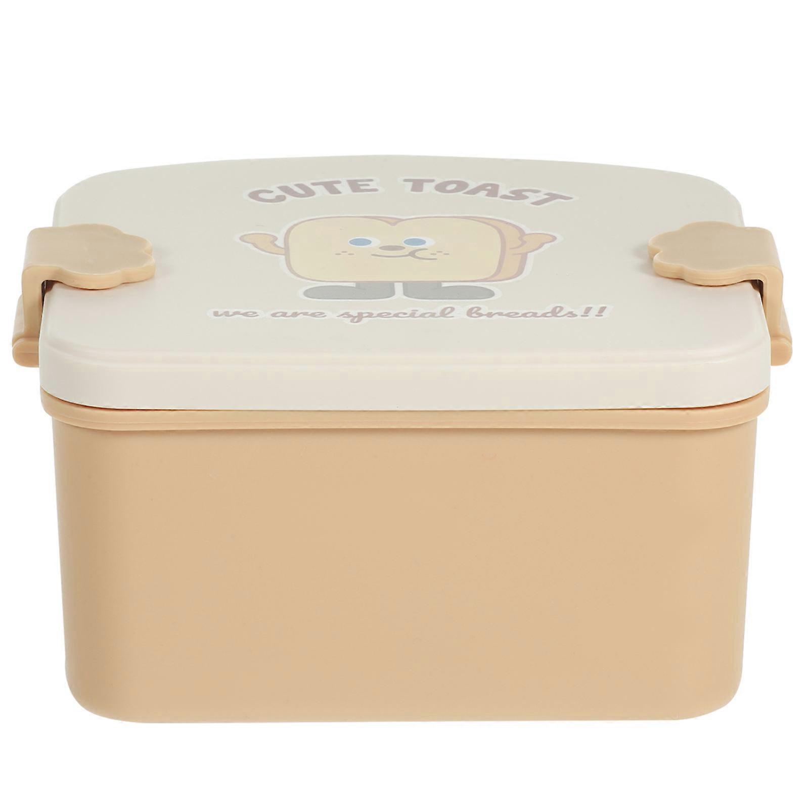 Bento Box Lunch Container for Storage Cartoon Toast-Shaped Assorted Color