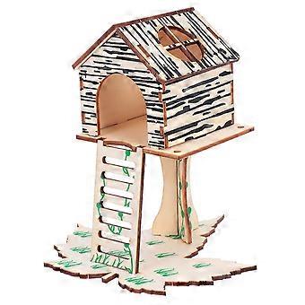 2pcs Hamsters Hideout House Petit Animal Hut Jouer Jouet Plate-forme Hamster Jouet Jouet