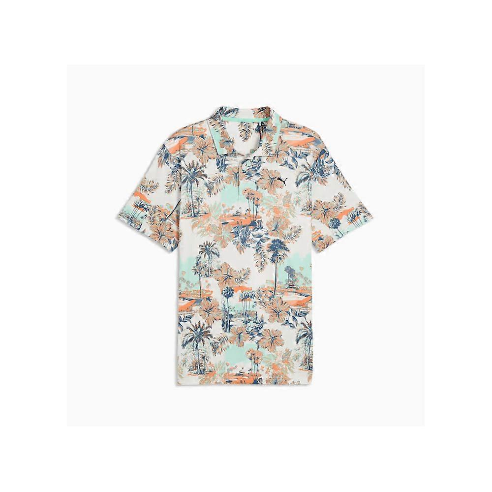 Herre Puma Cloudspun Palm Polo - Hvit/Mintgrønn