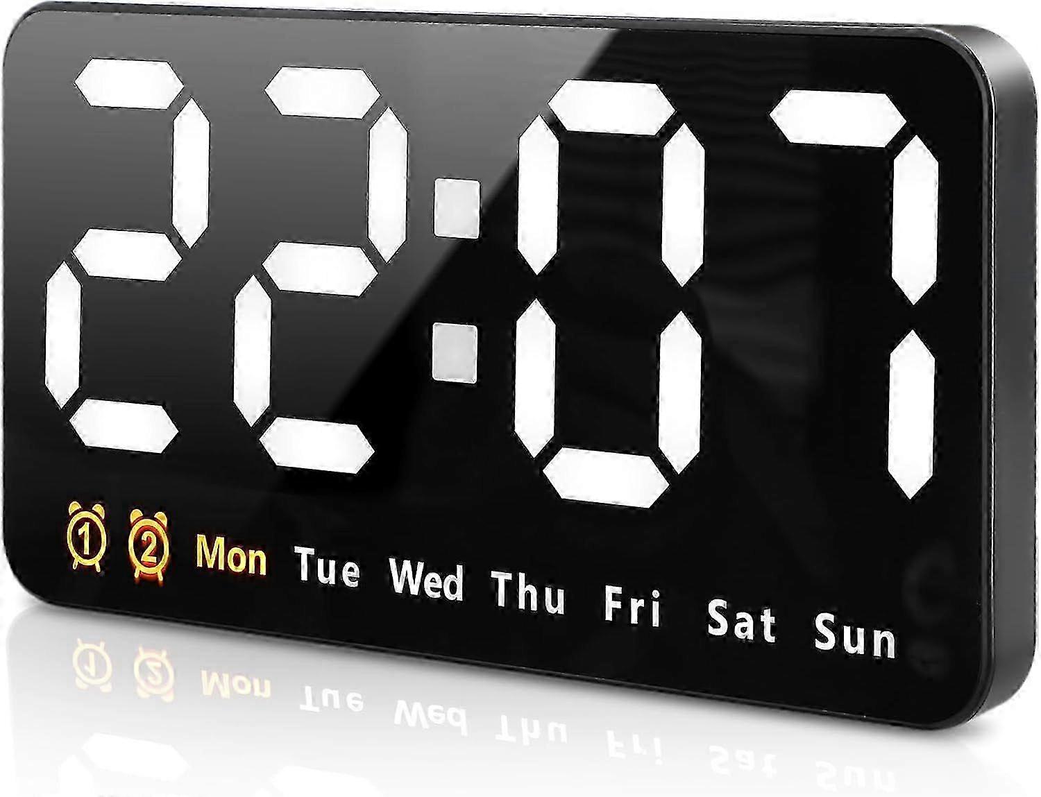 LED Digital Wall Clock Large Size with 3-Level Adjustable Brightness