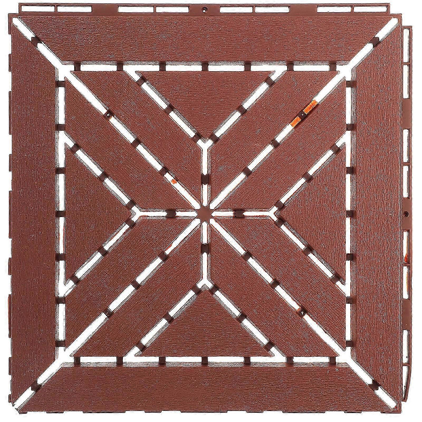 Outdoor Flooring Brown PP Plastic Featuring Weather Resistant Interlocking Decking Tiles