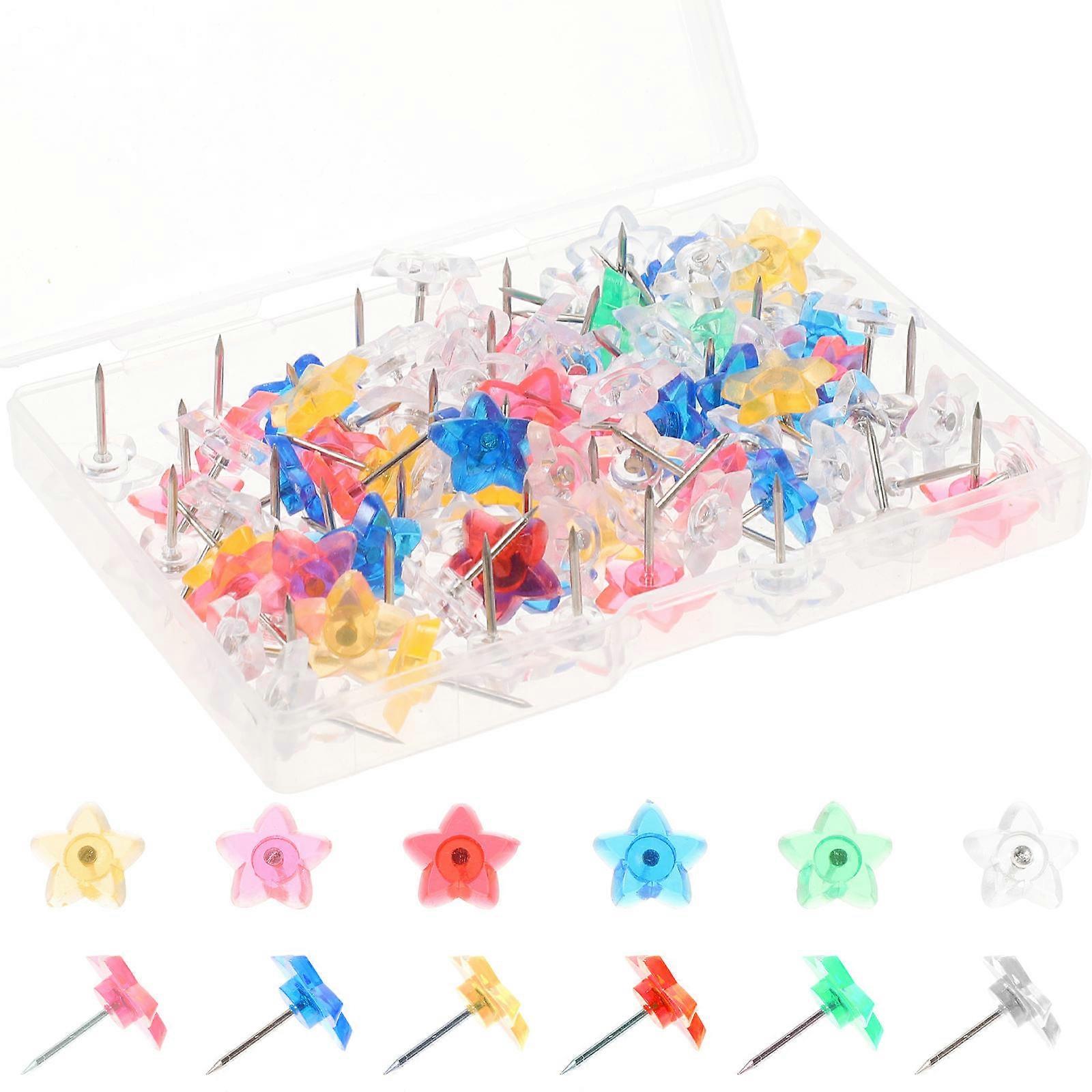 Blue Multi-Function Thumb Tacks Delicate Pushpins for Home Use 100Pcs