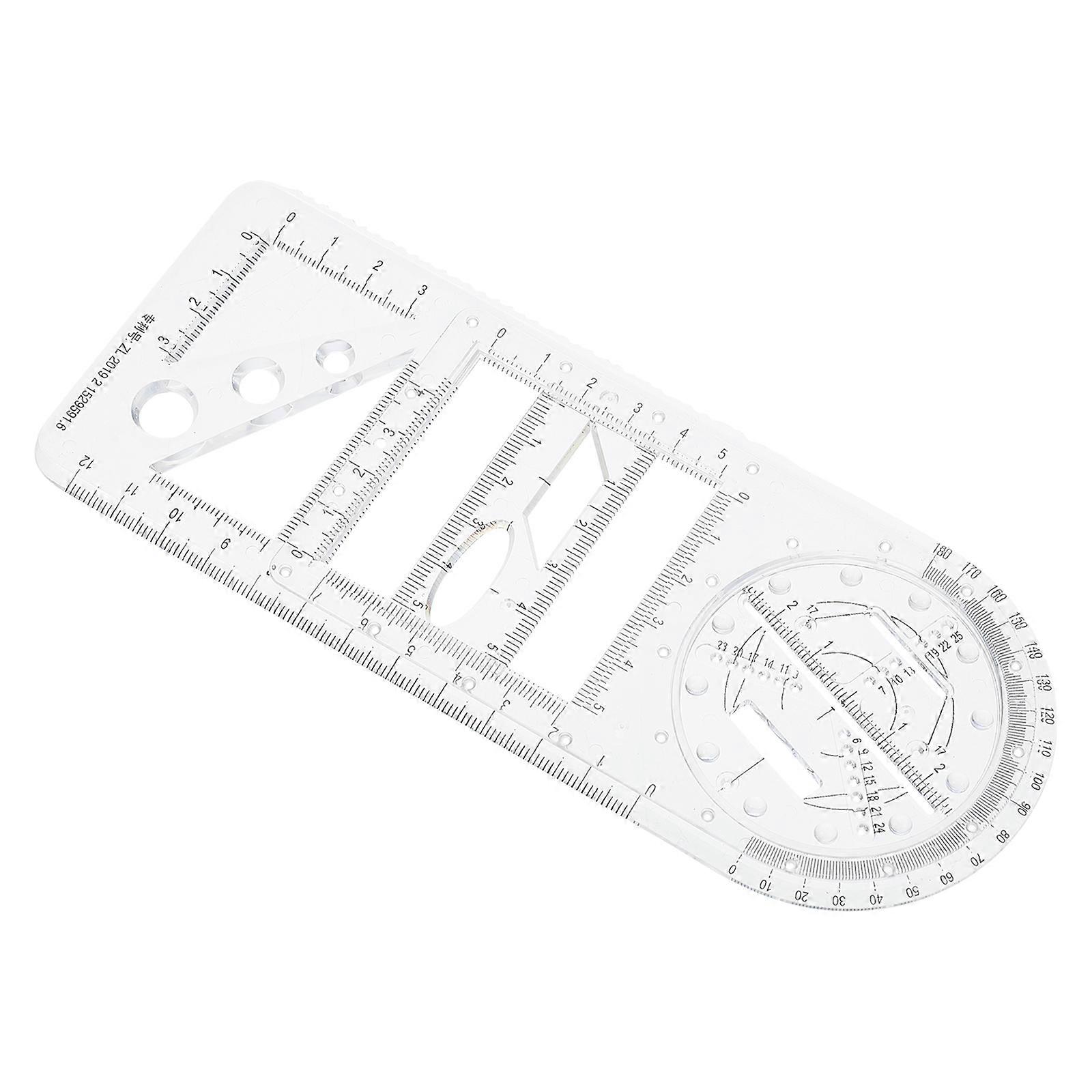 Multifunctional Drawing Template Ruler for Examination Use