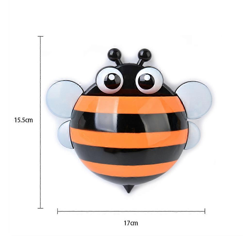 Orange Plastic Toothbrush Stand Bee Shape for Storage Use 1Pcs